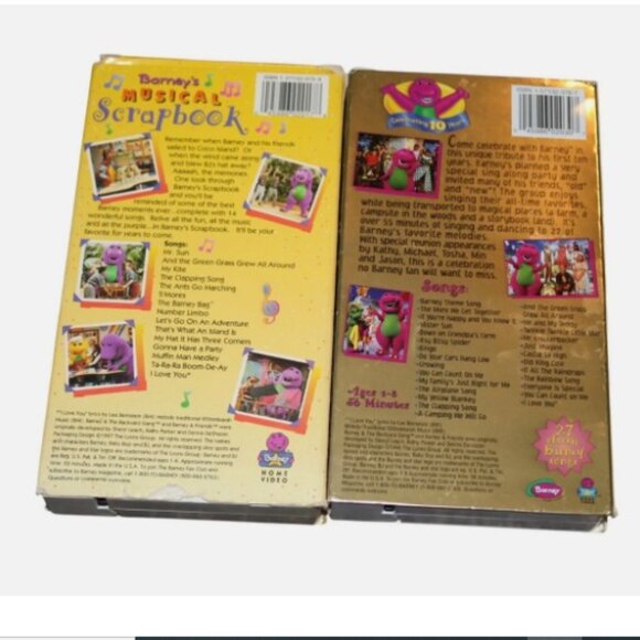 Barney VHS Lot Of 2 Sing & Dance W/ Barney & Barney Musical Scrapbook - Picture 2 of 2